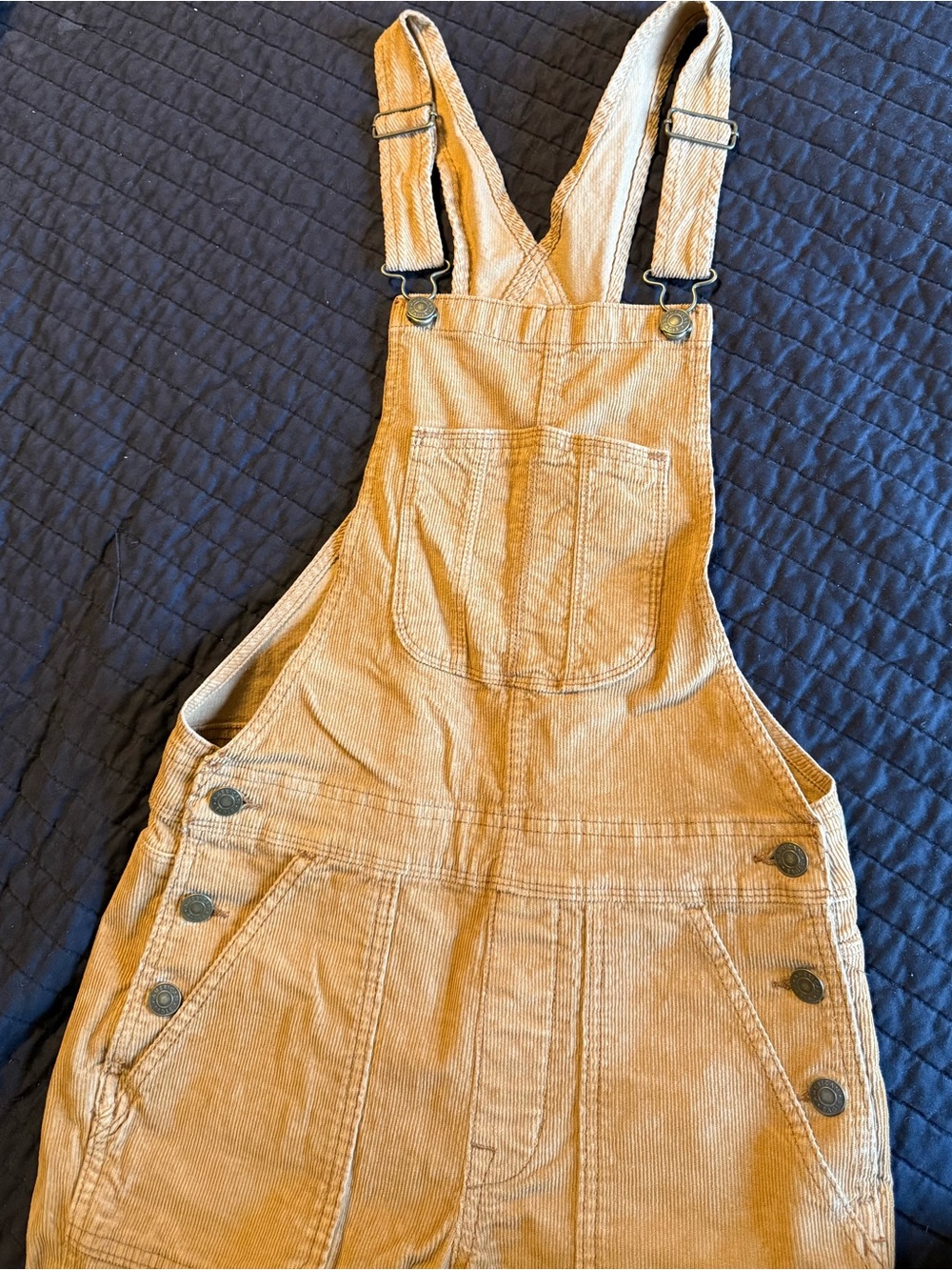 American Eagle Corduroy Overalls Tan/Brown Slim Fit
